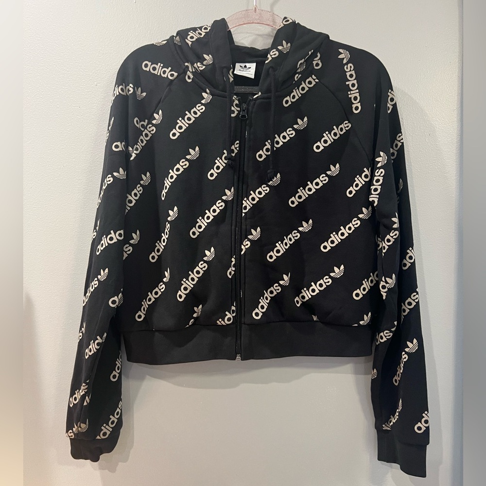 Women’s Adidas L/XL zip up cropped hoodie